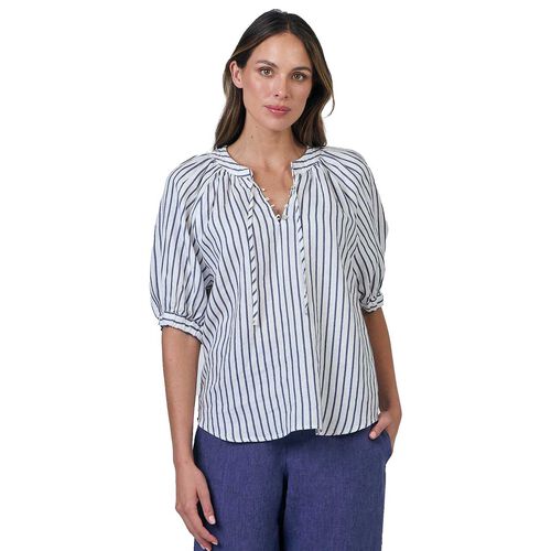 Naturals By O & J Blueberry Stripe Top